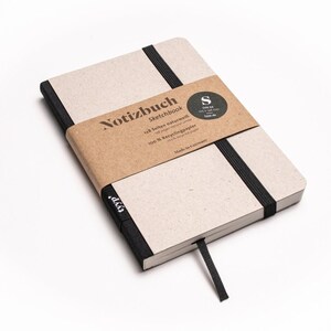 Cuaderno de diseño A6 hecho a mano con papel 100% reciclado “Classic” - negro - cartón reciclado