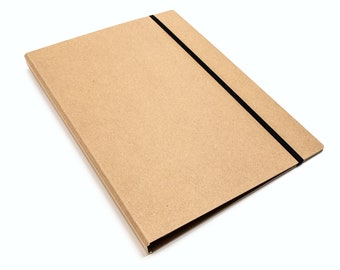 Clipboard folder A4 in black, natural or eco-grey, clamping folder A4 eco, sustainable with pen holder and bag, block clamp