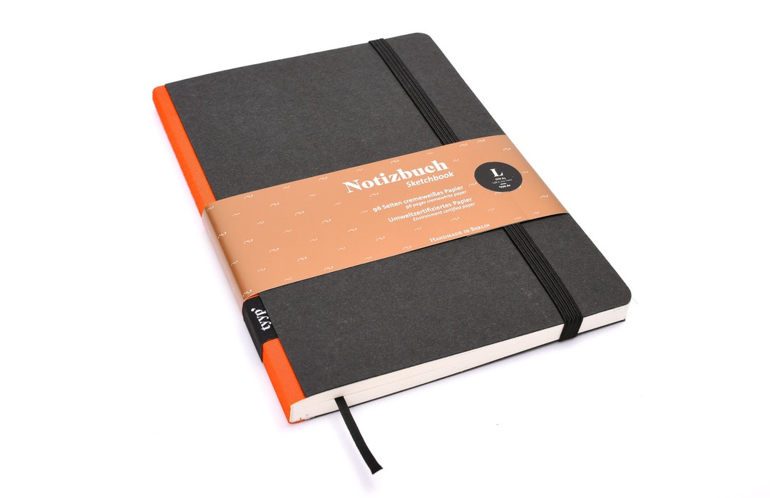 Notebook A5, Handmade in Berlin, Classic Sketchbook Blank With Elastic ...