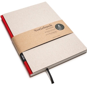Cuaderno de diseño A5 hecho a mano con papel 100% reciclado “BerlinBook” - rojo - cartón reciclado