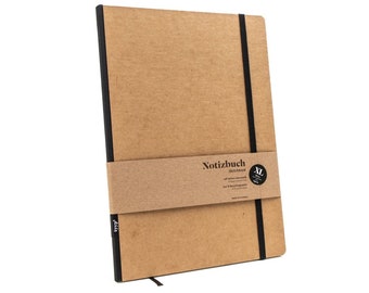 Handgemachtes Design-Notizbuch A4 aus 100 % Recyclingpapier „Klassik“ - Natur-Design Craft