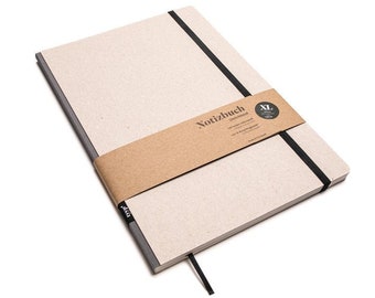 Carnet design fait main A4 en papier 100% recyclé « Classic » - gris carbone - carton recyclé