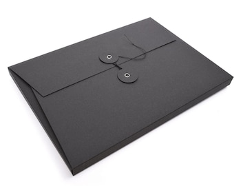 Chemise avec fermeture à cordon, chemise à documents, chemise d'écriture, chemise de séminaire, chemise durable, papier recyclé, chemise A4