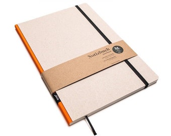 Carnet design fait main A4 en papier 100% recyclé « Classic » - orange - carton recyclé