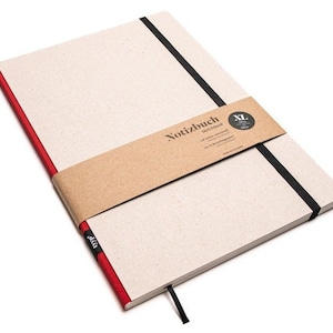 Cuaderno de diseño hecho a mano A4 de papel 100% reciclado "Classic" - rojo - cartón reciclado