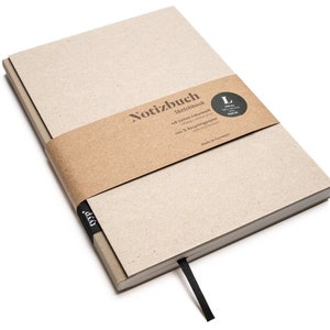 Libreta de diseño A5 hecha a mano con papel 100% reciclado "BerlinBook" - Marrón Latte - Cartón reciclado