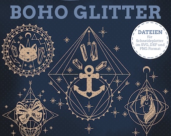 Fichiers de plottage Boho glitter avec cristaux et la mystique maritime