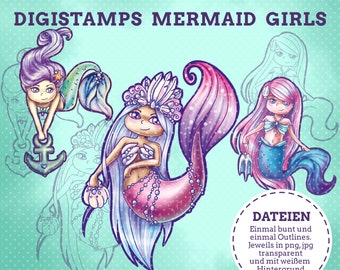 Las chicas sirena de Digistamp