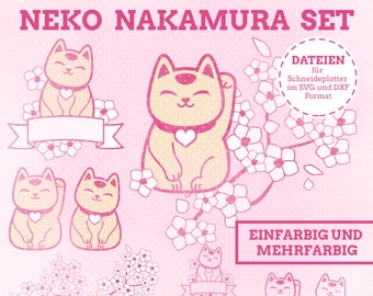 Archivos de trazador Neko Nakamura Set ? Gato ? Japonés ? Gato guiño (Wink cat) Árbol de Cerezo