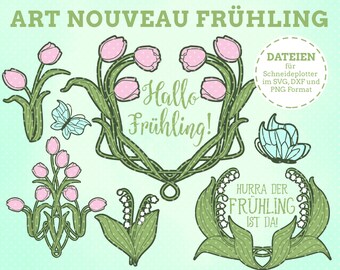 Plotterdateien Art Nouveau Frühling