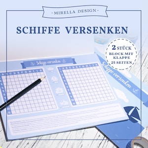 2x Schiffe versenken Spiel als fertiger Schreibblock