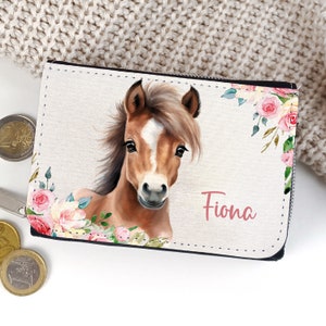 Kinder Geldbörse Pony Pferd Portmonee personalisiert mit Name