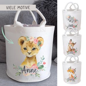Filzkorb für Spielzeug, Spielzeugkorb Filz Aufbewahrung Kinderzimmer, Deko Geschenkidee für Kinder zur Geburt, Taufgeschenk Kinderzimmerdeko