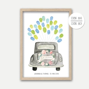 Fingerabdruck Gästeposter Gästebuch Hochzeit Hochzeitsgäste personalisiert