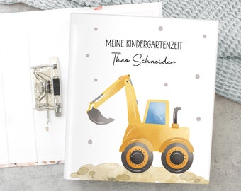 Ordner personalisiert Kindergartenordner Bagger Baustelle