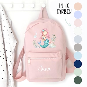 Kinderrucksack Meerjungfrau, Kindergartentasche personalisiert, Farbauswahl, Geschenkidee für Kinder, Kindergartenkind