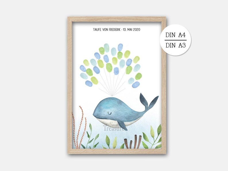 Fingerprint Guest Poster Guest Book Personalized Baptism Etsy