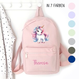 Kindergartenrucksack Einhorn, Kindergartentasche personalisiert, Farbauswahl, Geschenkidee für Kinder, Kindergartenkind image 8