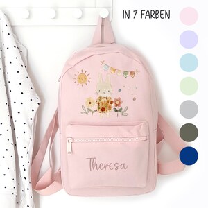 Kindergartenrucksack Hase, Kindergartentasche personalisiert, Farbauswahl, Geschenkidee für Kinder, Kindergartenkind image 1