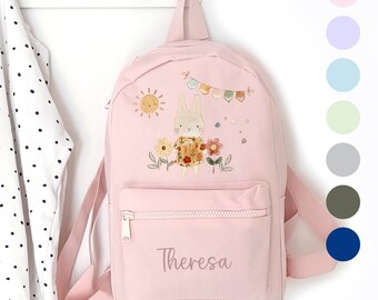 Kindergartenrucksack Hase, Kindergartentasche personalisiert, Farbauswahl, Geschenkidee für Kinder, Kindergartenkind