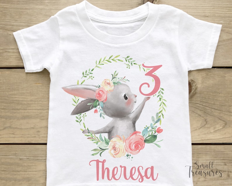 T-Shirt Geburtstagsshirt personalisiert, Hase Bild 1