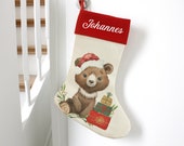 St. Nicholas Stocking Gift Packaging Christmas Stocking, Jute Bag St. Nicholas Boots Bear