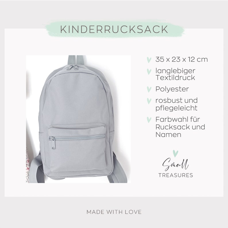 Kindergartenrucksack Bär, Kindergartentasche personalisiert, Farbauswahl, Geschenkidee für Kinder, Kindergartenkind afbeelding 3