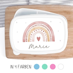 Brotdose Regenbogen Brotbox Lunchbox, personalisiert mit Name