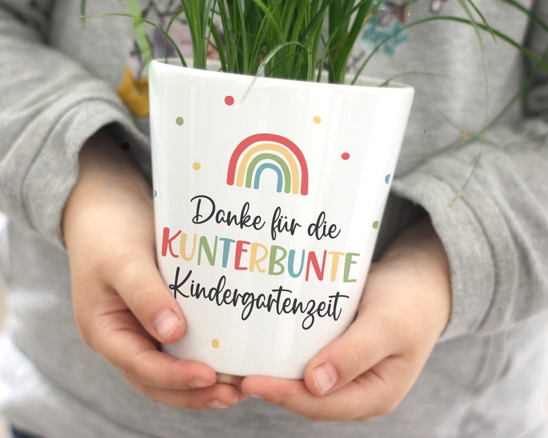 Blumentopf Abschiedsgeschenk Kindergarten Grundschule Erzieherin Lehrerin zdjęcie 1