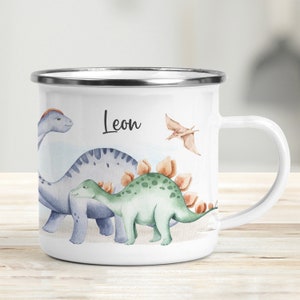 Kindertasse Dinosaurier, Tasse für Kinder mit Name personalisiert, Geschenkidee