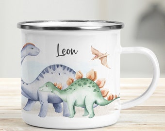 Kindertasse Dinosaurier, Tasse für Kinder mit Name personalisiert, Geschenkidee