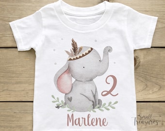 Geburtstagsshirt personalisiert, Elefant T-Shirt