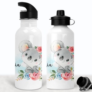 Trinkflasche für Kinder mit Namen personalisiert, Koala Kinderflasche