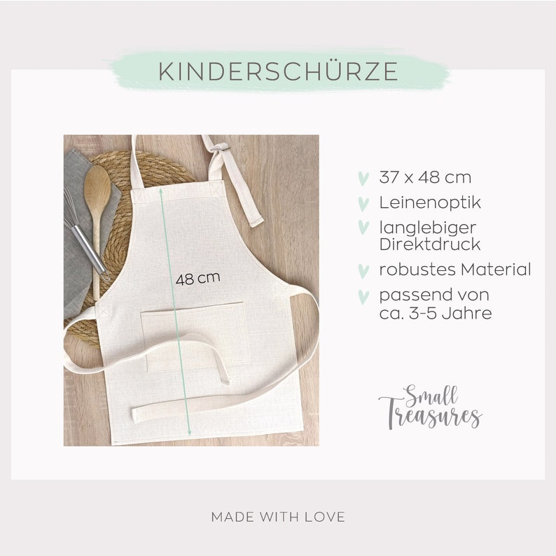 Schürze für Kinder personalisiert, Hase backen kochen Geschenkidee für Kinder image 2