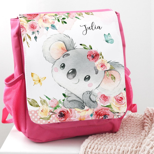 Kindergartenrucksack Koala, Kindergartentasche personalisiert, Farbauswahl, Geschenkidee für Kinder, Kindergartenkind