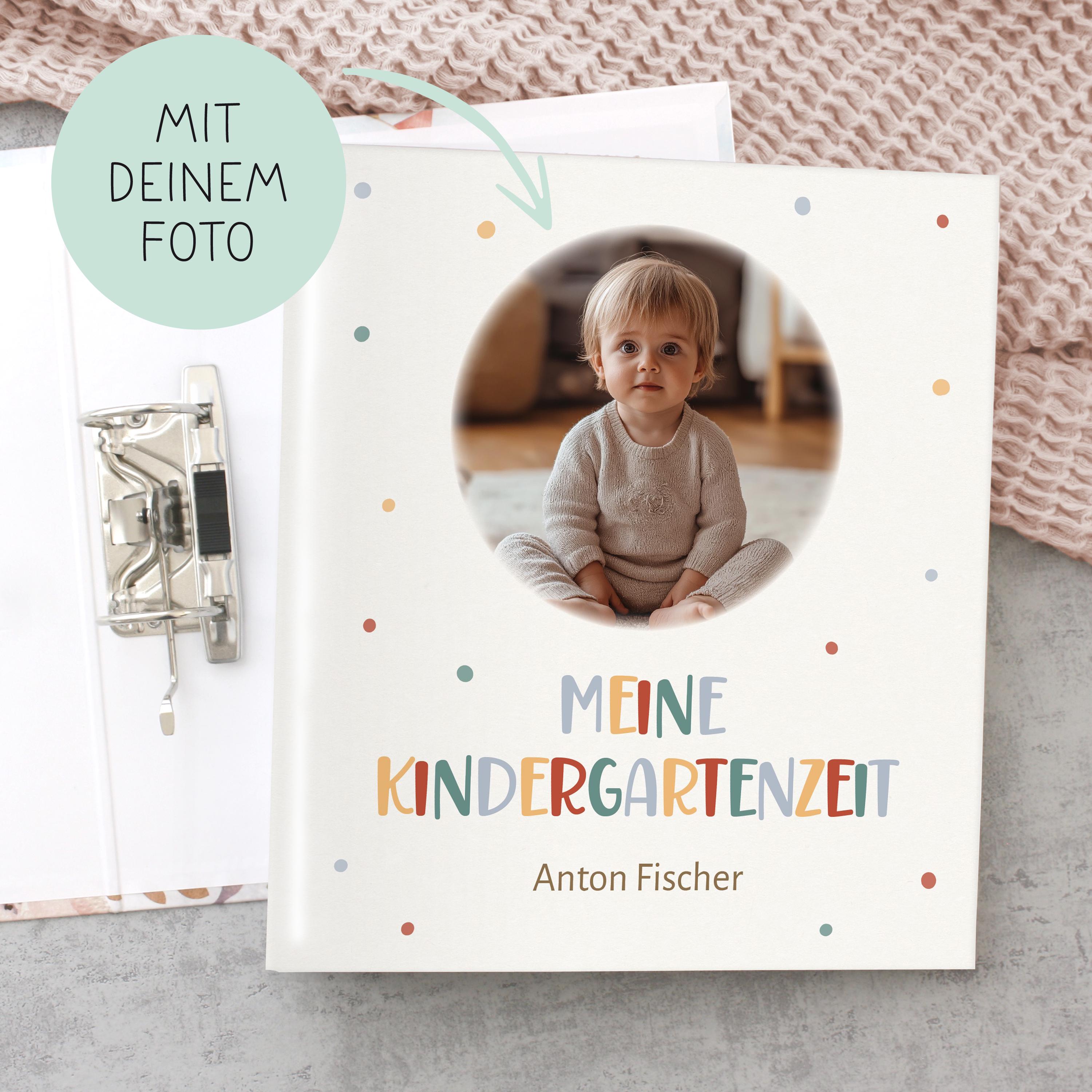 Kindergartenordner mit Foto, Ordner personalisiert mit Name, Portfolio, Sammelordner, Kindergartenmappe, Kita-Ordner