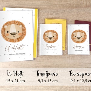 U-Heft & Impfpass-Hülle, personalisiert Löwe image 2