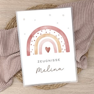 Zeugnisordner Regenbogen personalisiert