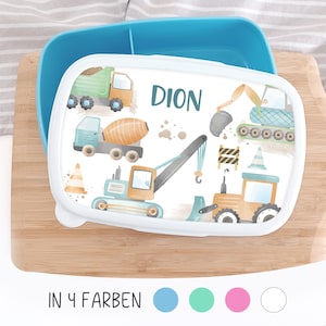 Brotdose Brotbox Lunchbox personalisiert, Baustelle