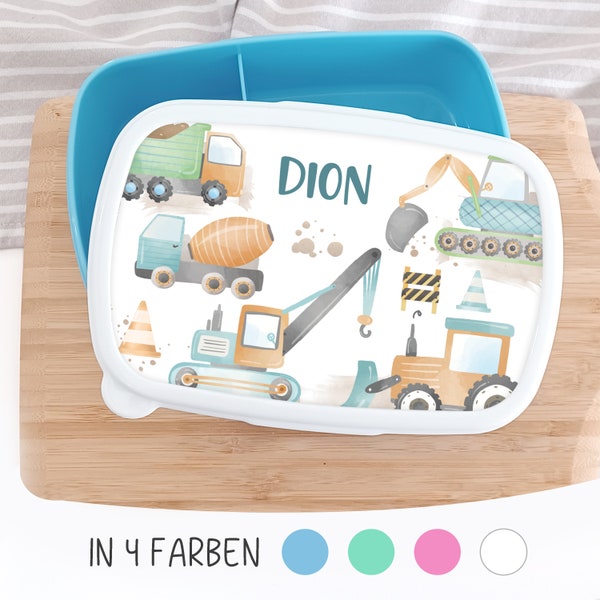 Brotdose Brotbox Lunchbox personalisiert, Baustelle