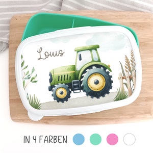 Brotdose für Jungs Trecker Brotbox Lunchbox personalisiert, Traktor