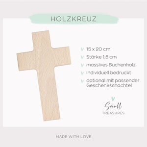 Holzkreuz Lebensbaum zur Taufe, Kommunion, Konfirmation personalisiert Kreuz imagen 2