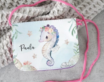 Breast pouch for children personalized seahorses