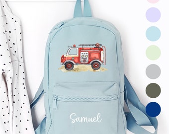 Kindergartenrucksack Feuerwehr, Kindergartentasche personalisiert, Farbauswahl, Geschenkidee für Kinder, Kindergartenkind