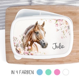 Brotdose Pferd Brotbox Lunchbox, personalisiert mit Name