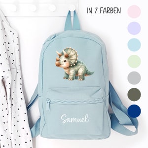 Kindergartenrucksack Dino, Kindergartentasche personalisiert, Farbauswahl, Geschenkidee für Kinder, Kindergartenkind, Dinosaurier image 7