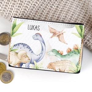 Kinder Geldbörse Portmonee personalisiert mit Name Dinos