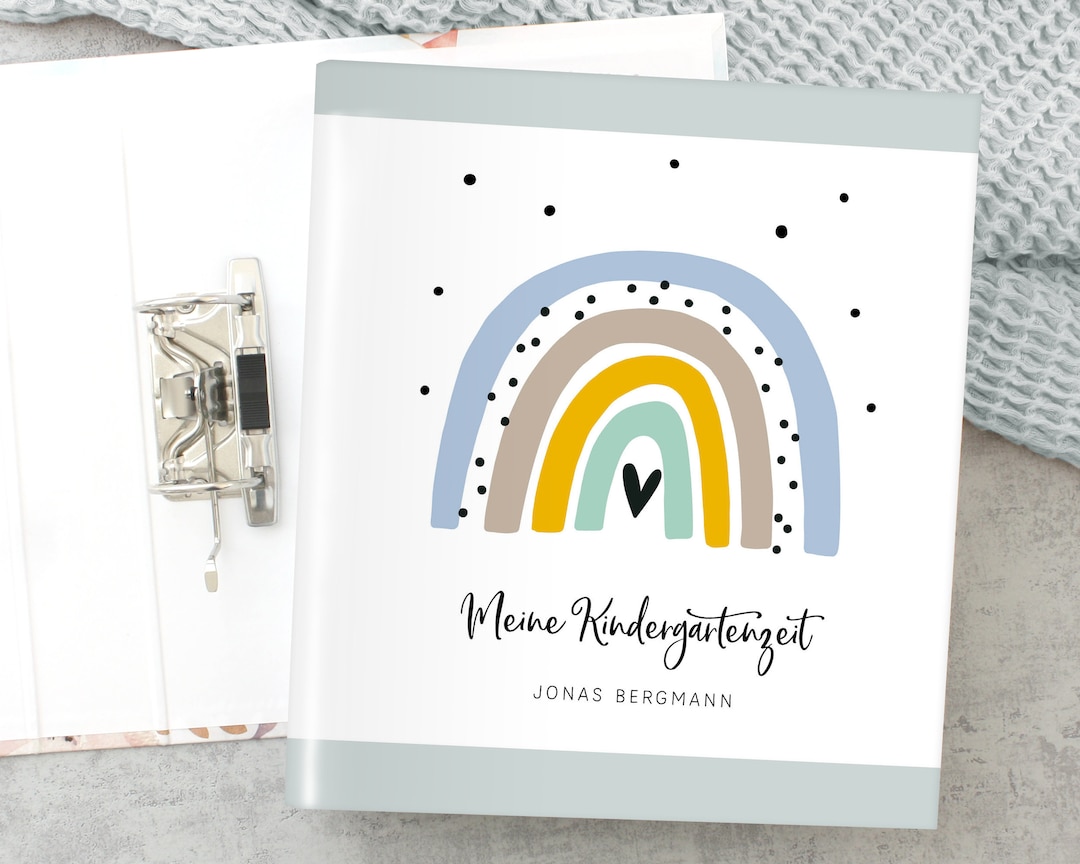  Ordner Personalisiert Kindergartenordner Regenbogen Blau - Etsy Motiv 