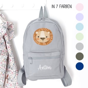 Kinderrucksack Löwe, Kindergartentasche personalisiert, Farbauswahl, Geschenkidee für Kinder, Kindergartenkind image 1