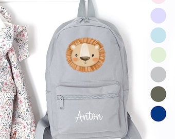 Kinderrucksack Löwe, Kindergartentasche personalisiert, Farbauswahl, Geschenkidee für Kinder, Kindergartenkind